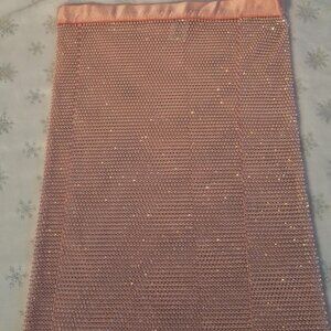 Pink Rhinestone Mesh Skirt | Sparkly Rave Festival Clubwear | NWOT